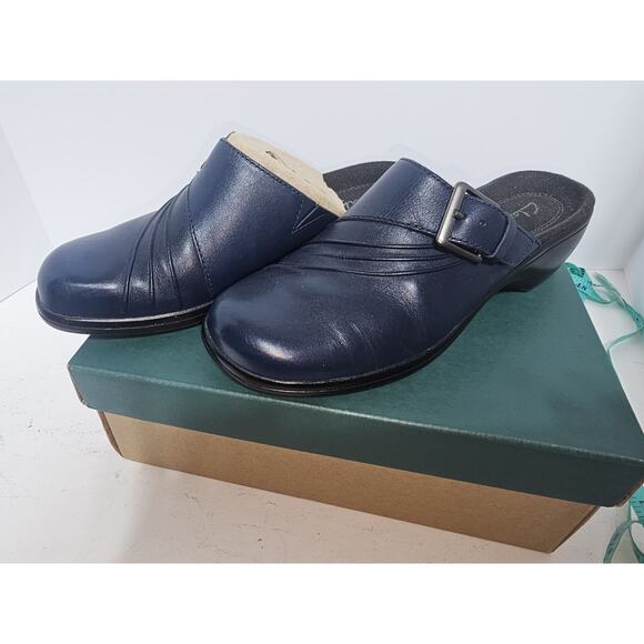 NIB Clark’s Prairie Aster Clog Shoes Womens 7.5 Navy #35208 - Picture 4 of 10